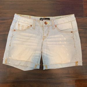 Volcom White Washed Striped Boyfriend Shorts